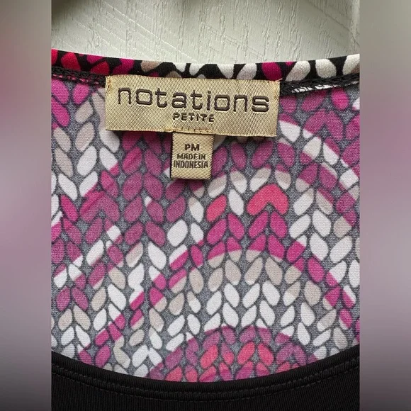 *FINAL PRICE* Notations Magenta And Black Swirl Top - Picture 3 of 7